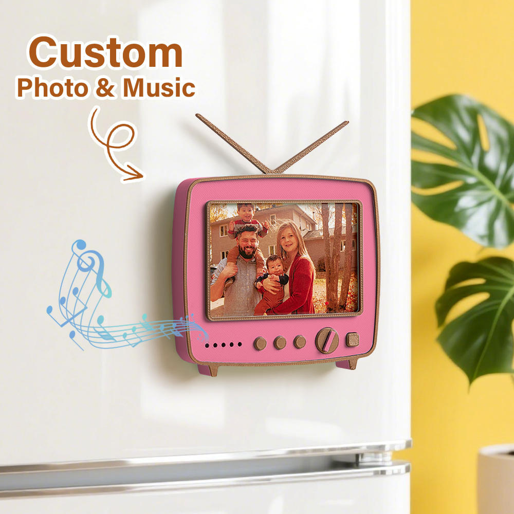 Custom Photo 3D printed TV-shaped music Ornaments Personalized Photo Music Fridge Magnets