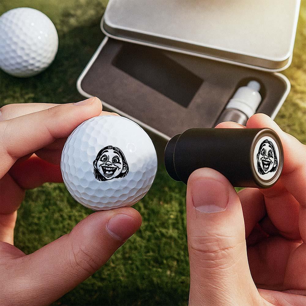 Personalized Anime Photo Golf Ball Stamp with Metal Storage Box Birthday Father's Day Gift for Golf Player - MySpotifyGlass