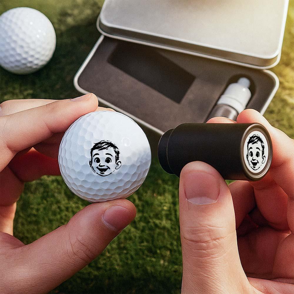 Personalized Anime Photo Golf Ball Stamp with Metal Storage Box Birthday Father's Day Gift for Golf Player - MySpotifyGlass