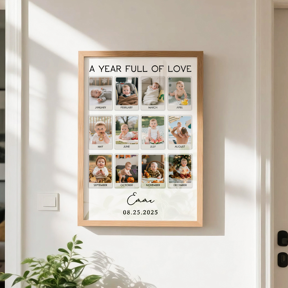 Custom Photo Frame Anniversary Gift Personalized Photo Frame 1 Year Anniversary Gift