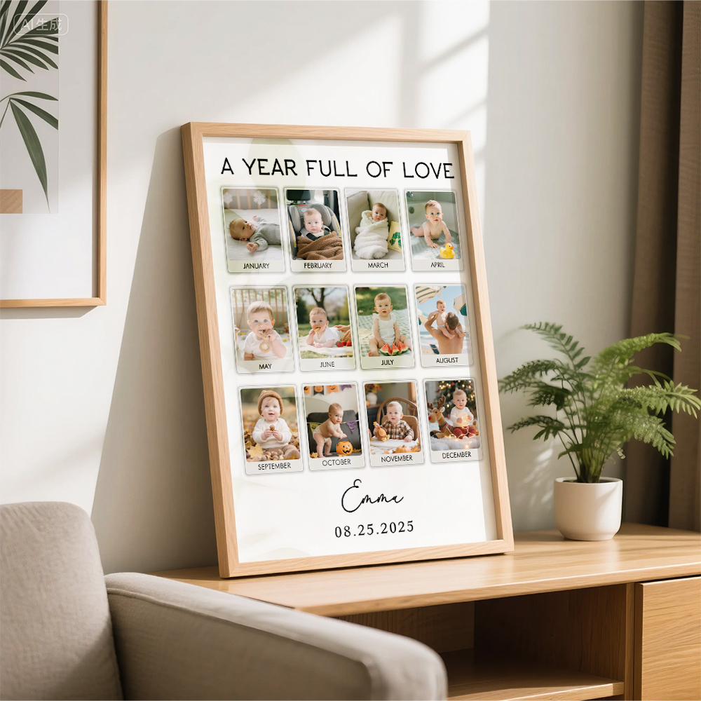 Custom Photo Frame Anniversary Gift Personalized Photo Frame 1 Year Anniversary Gift