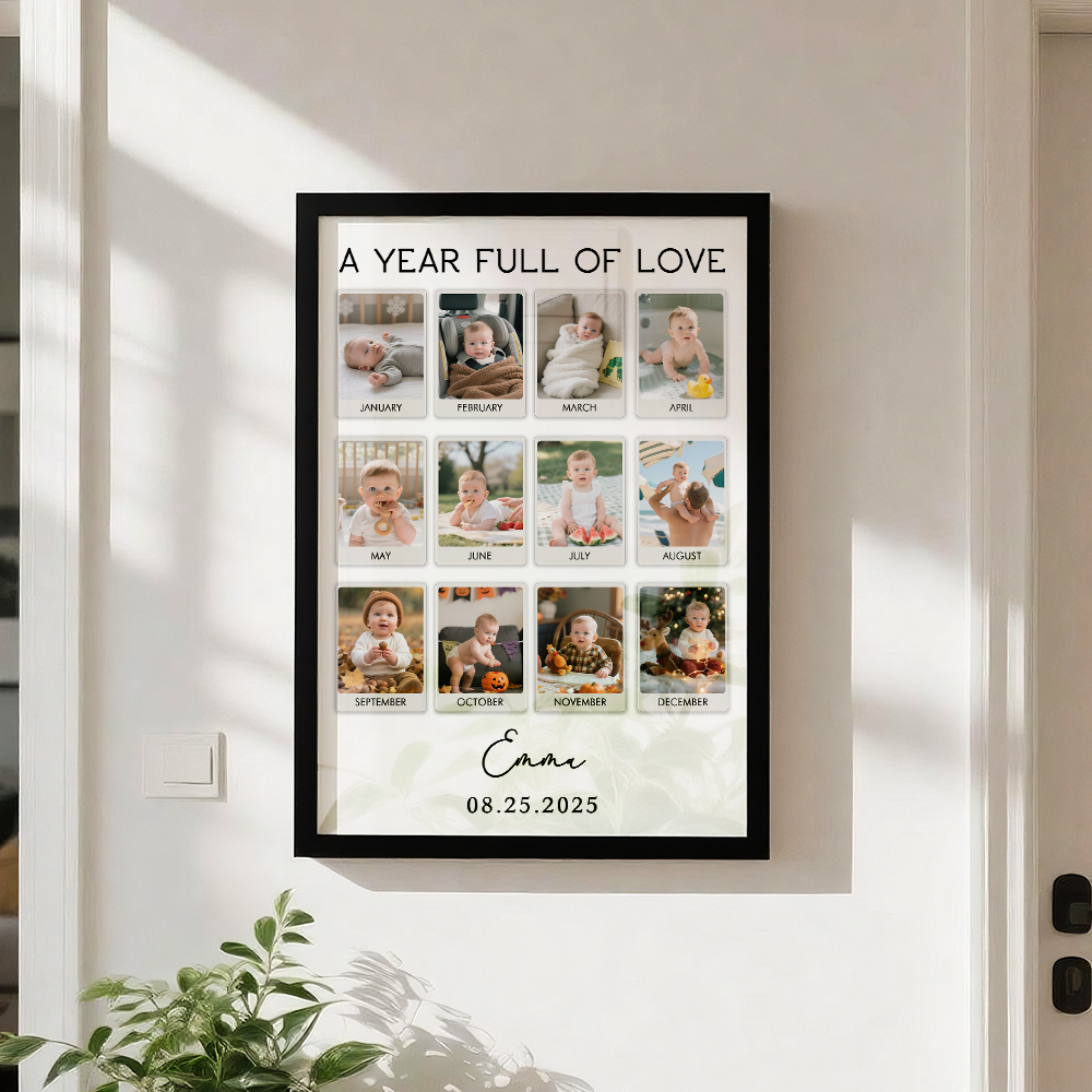 Custom Photo Frame Anniversary Gift Personalized Photo Frame 1 Year Anniversary Gift