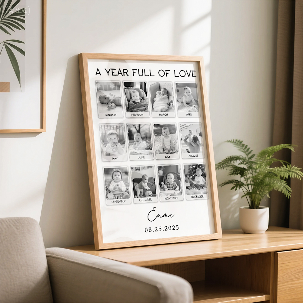 Custom Photo Frame Anniversary Gift Personalized Photo Frame 1 Year Anniversary Gift