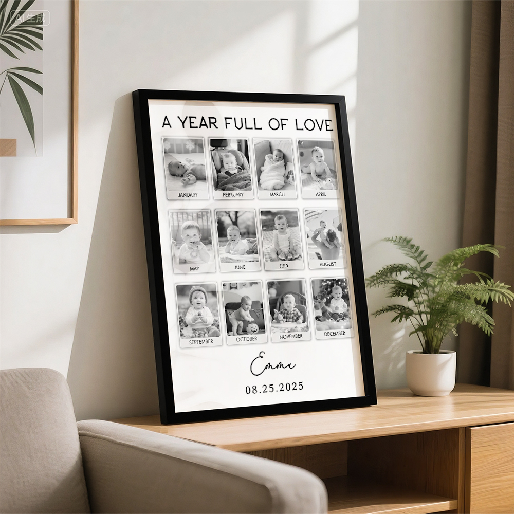 Custom Photo Frame Anniversary Gift Personalized Photo Frame 1 Year Anniversary Gift