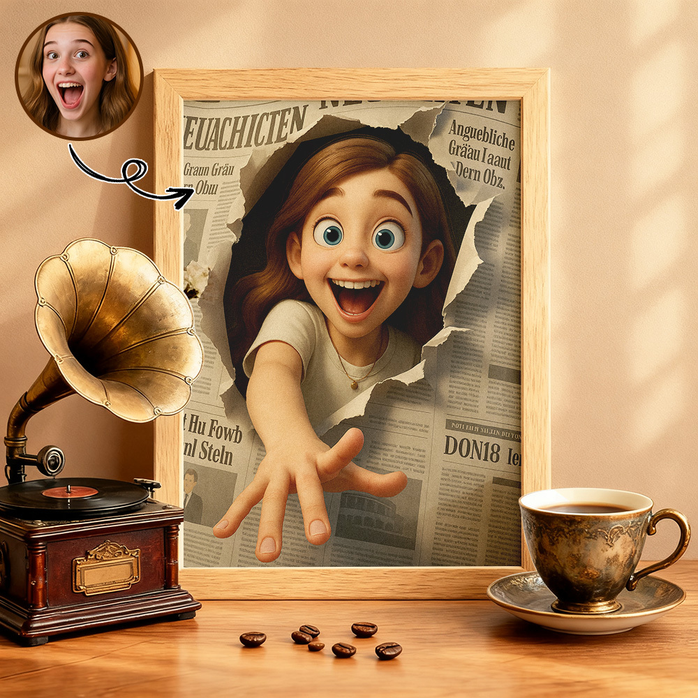 Custom Cartoon Portrait Figurine  Real Person to Comic Style Decoration Gift Home Ornament Personalized Wall Art for Home Gift - MySpotifyGlass