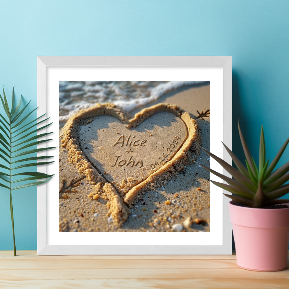 Valentine Gifts Heart in Sand Collection Decoration Engraved Decoration Gifts for Couple