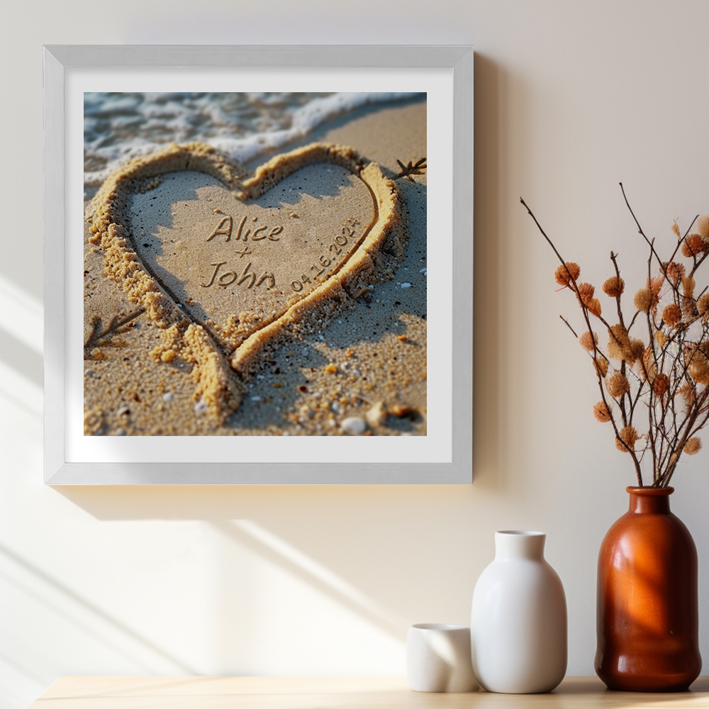 Valentine Gifts Heart in Sand Collection Decoration Engraved Decoration Gifts for Couple