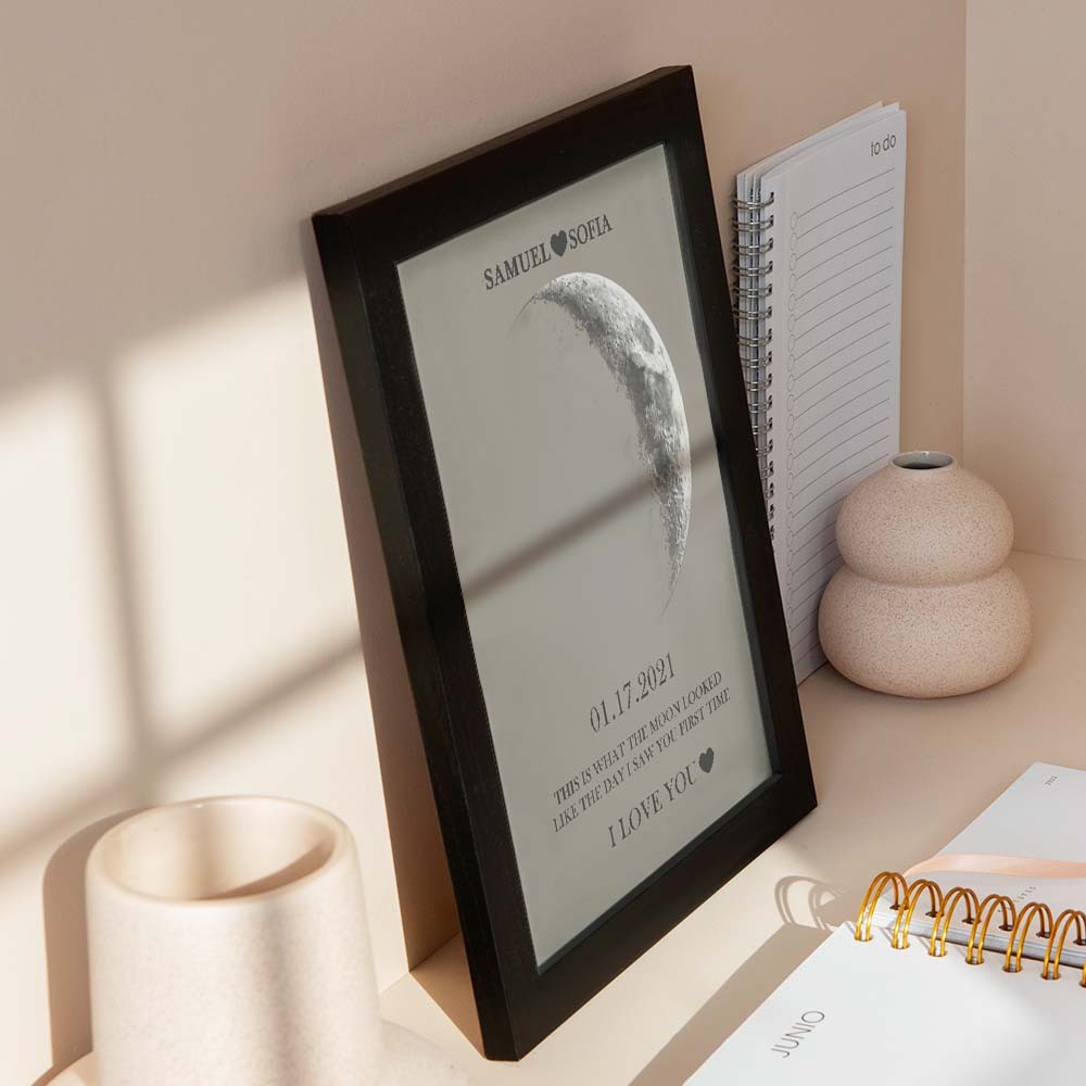 Custom Moon Phase Print Frame Anniversary Gifts for Her -