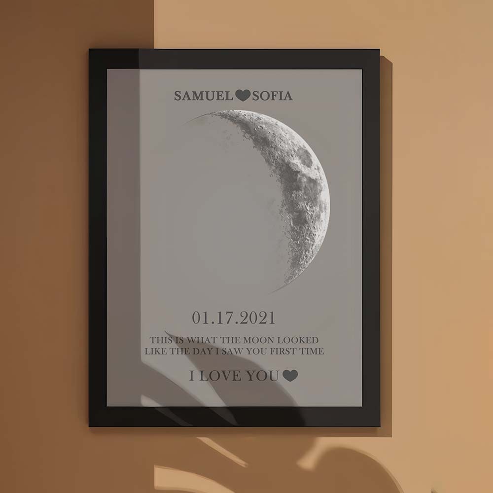 Custom Moon Phase Print Frame Anniversary Gifts for Her -