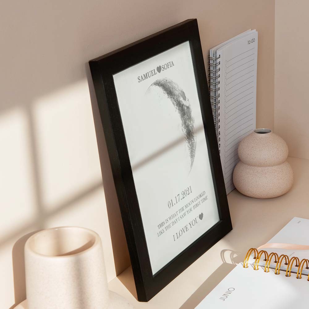 Custom Moon Phase Print Frame Anniversary Gifts for Her -