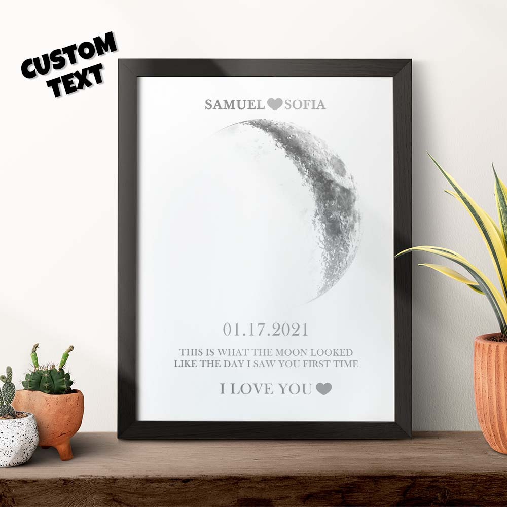 Custom Moon Phase Print Frame Anniversary Gifts for Her -