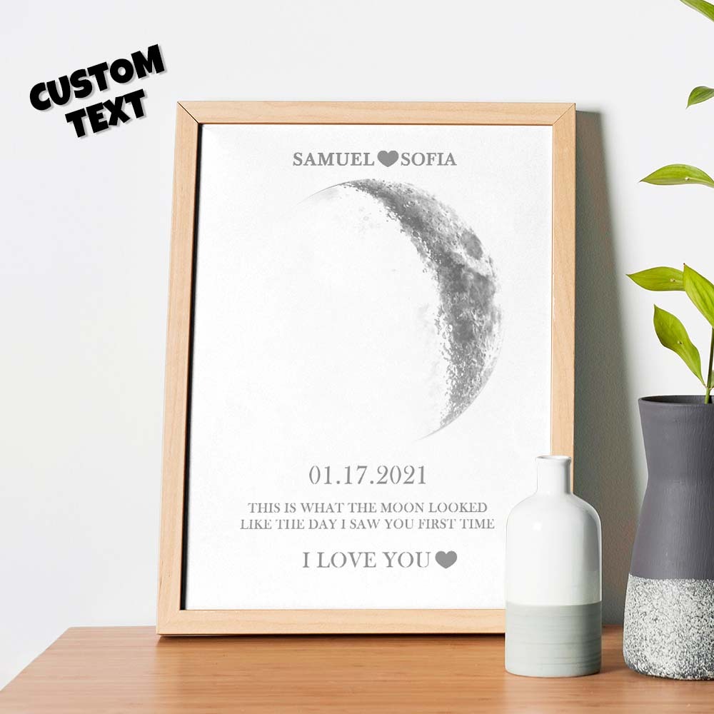 Custom Moon Phase Print Frame Anniversary Gifts for Her -