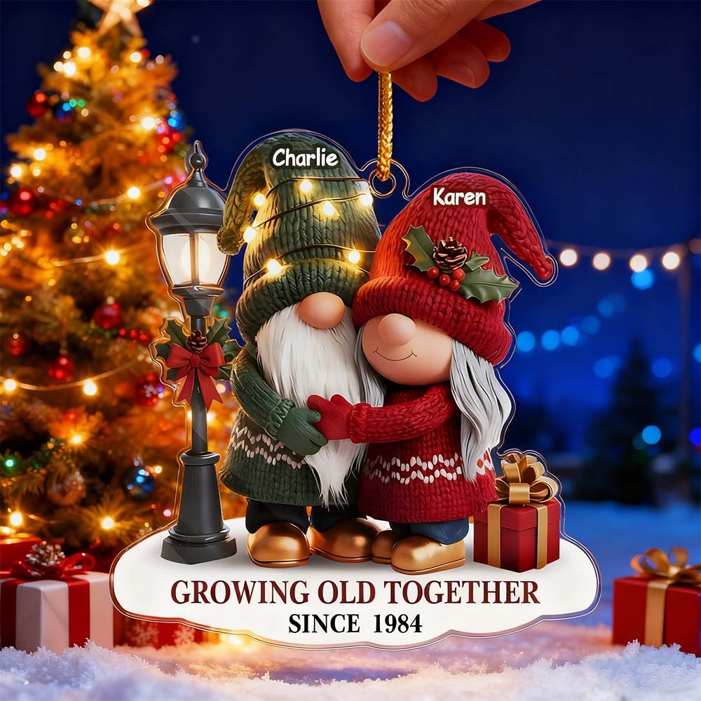 Custom Gnome Acrylic Ornament Personalized Anniversary Christmas Wedding Gifts For Husband And Wife Him And Her Our Story Continues