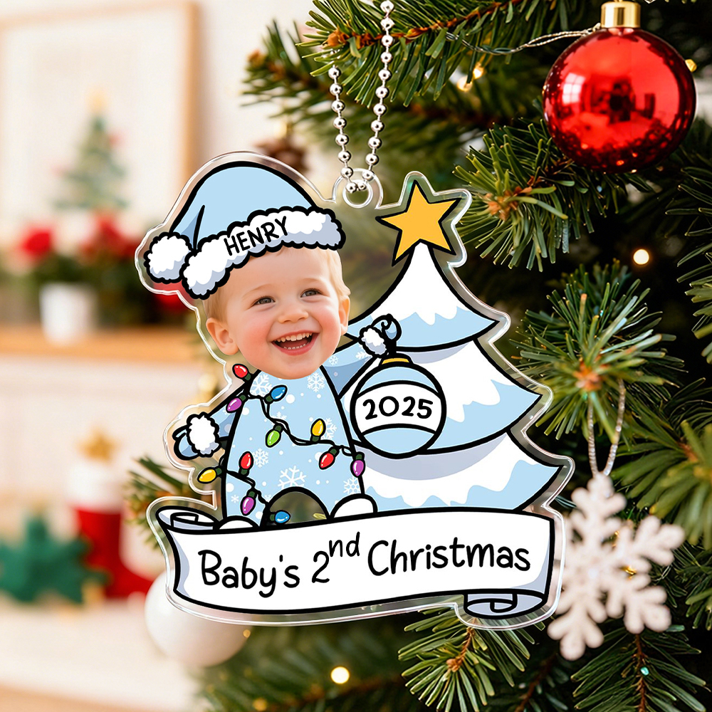 Custom Christmas Ornament Baby's First Christmas Personalized Acrylic Photo Ornament
