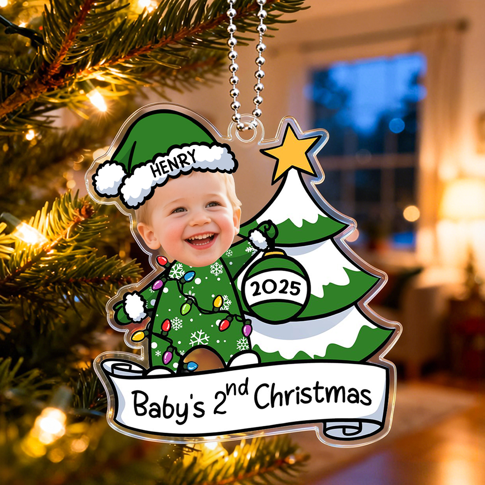Custom Christmas Ornament Baby's First Christmas Personalized Acrylic Photo Ornament