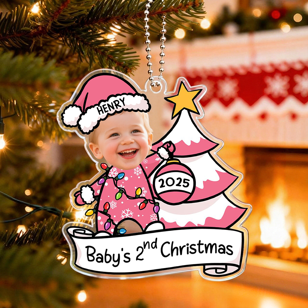 Custom Christmas Ornament Baby's First Christmas Personalized Acrylic Photo Ornament