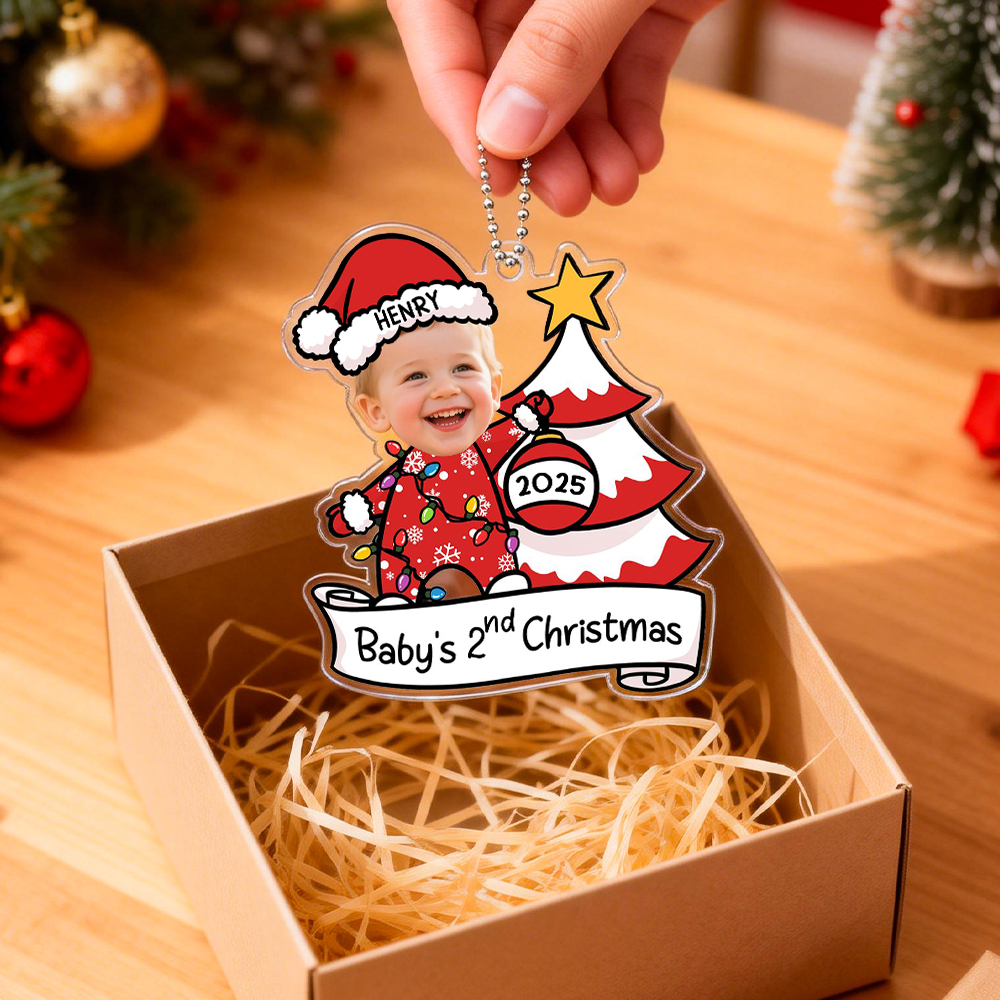 Custom Christmas Ornament Baby's First Christmas Personalized Acrylic Photo Ornament