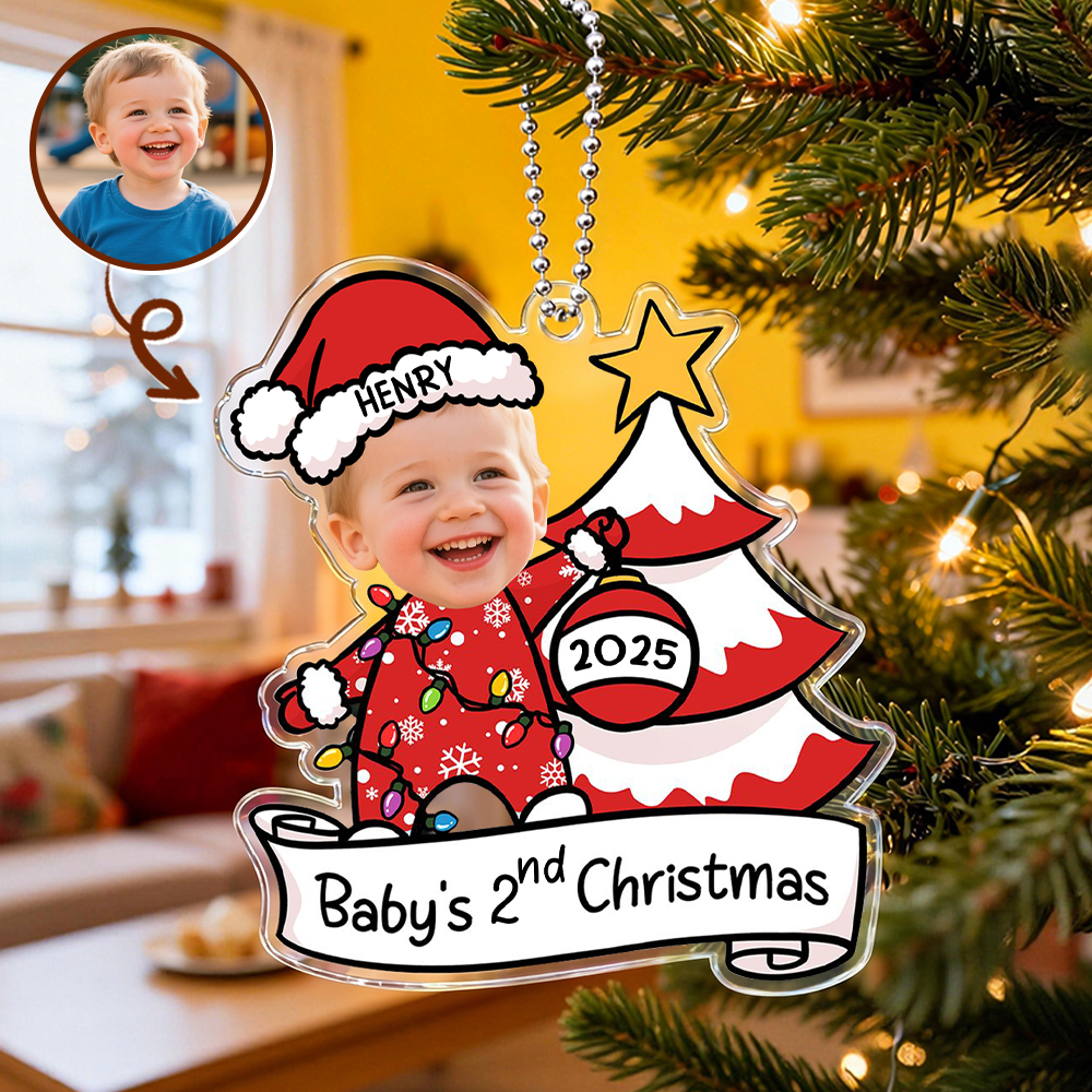Custom Christmas Ornament Baby's First Christmas Personalized Acrylic Photo Ornament