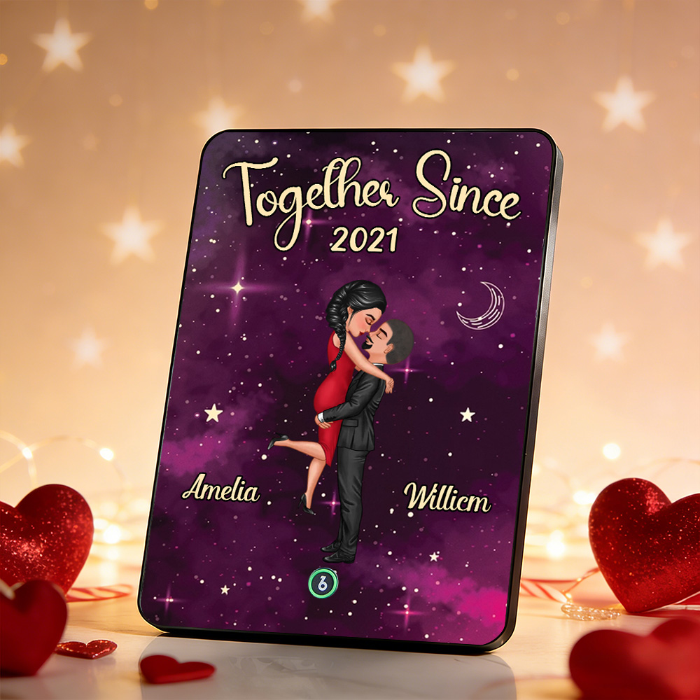 Custom Music Plaque Personalized Couple Starry Sky Design With Names Together Since Date For Valentine's Day