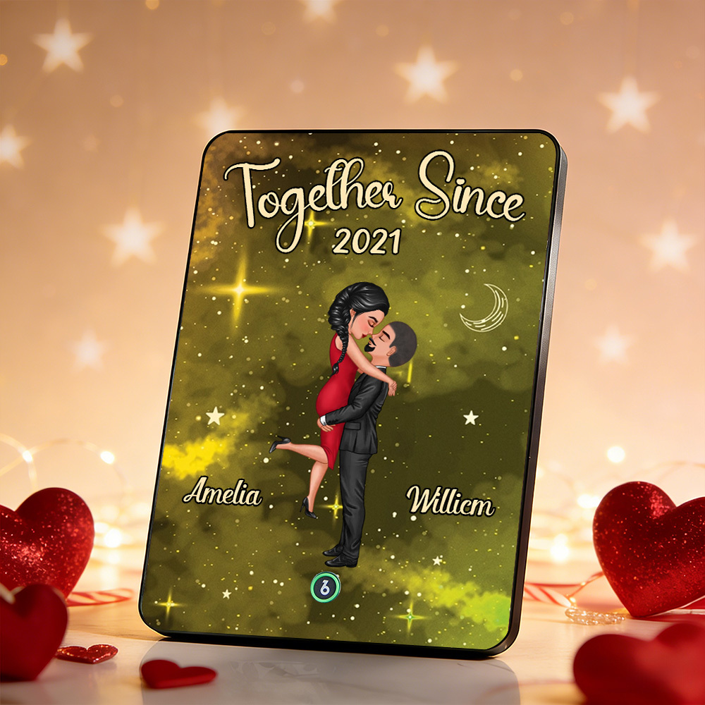 Custom Music Plaque Personalized Couple Starry Sky Design With Names Together Since Date For Valentine's Day