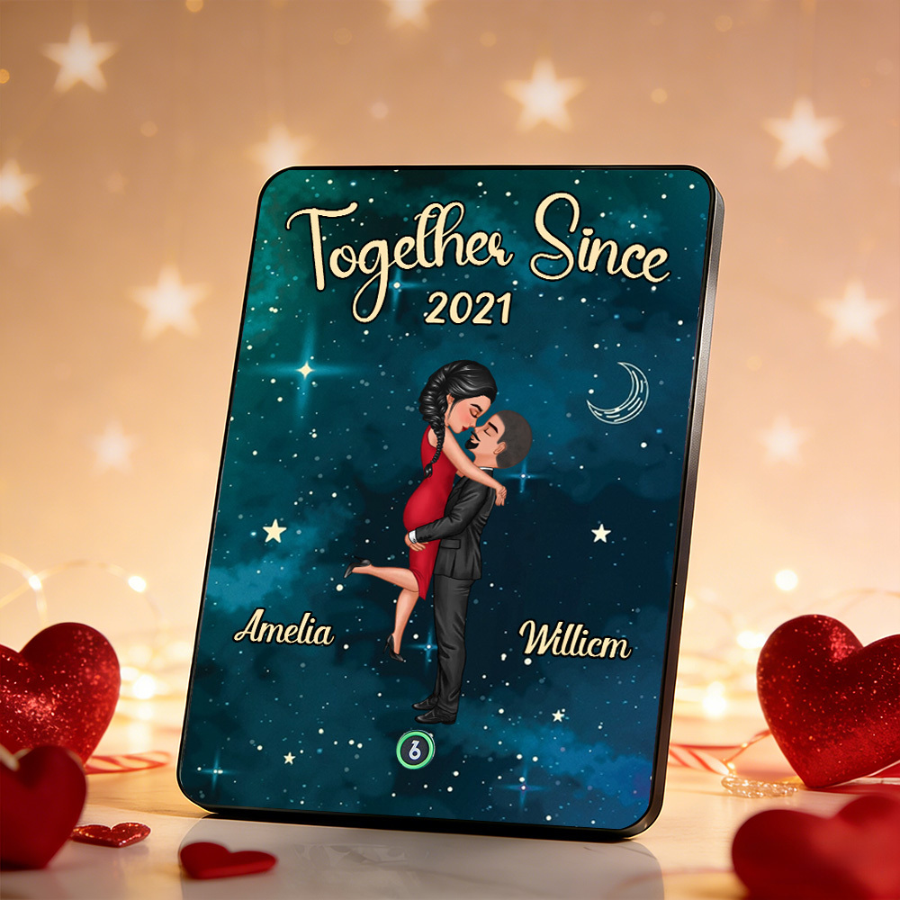 Custom Music Plaque Personalized Couple Starry Sky Design With Names Together Since Date For Valentine's Day
