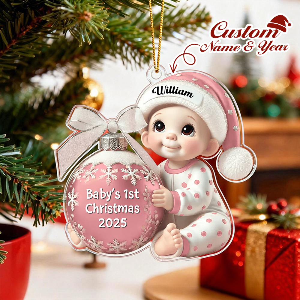 Personalized Baby’s First Christmas Ornament custom name and year a special gift for newborns and parents perfect for celebrating baby’s first holiday