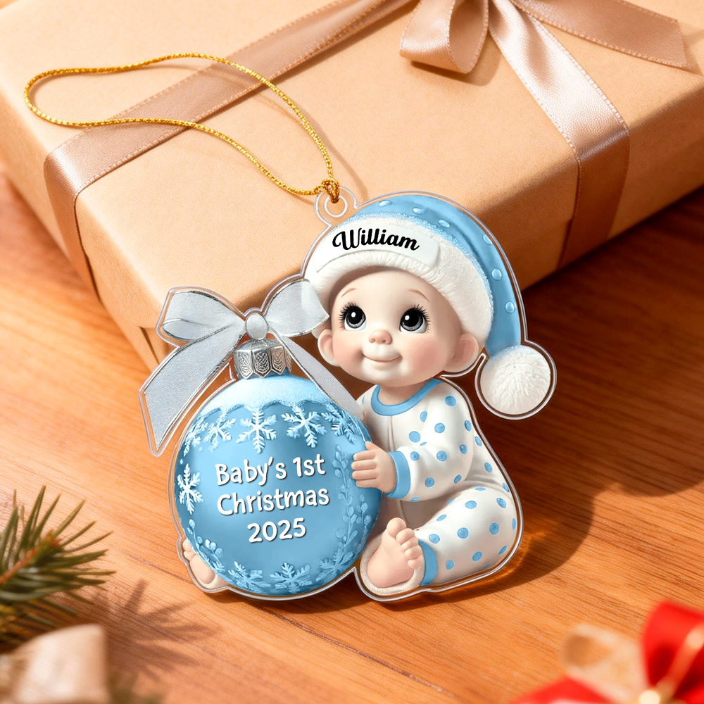 Personalized Baby’s First Christmas Ornament custom name and year a special gift for newborns and parents perfect for celebrating baby’s first holiday