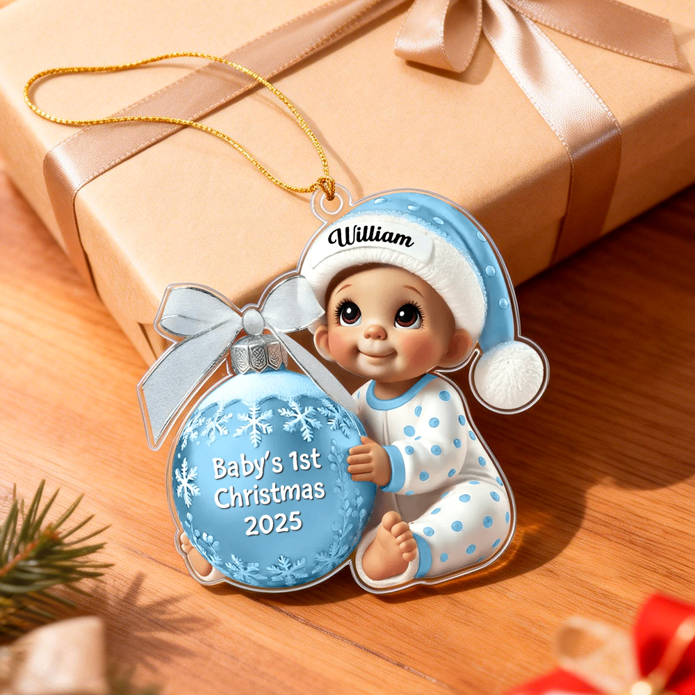 Personalized Baby’s First Christmas Ornament custom name and year a special gift for newborns and parents perfect for celebrating baby’s first holiday