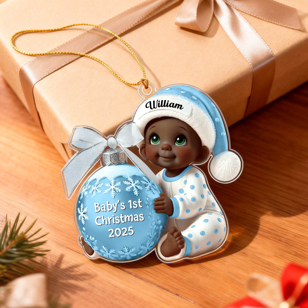 Personalized Baby’s First Christmas Ornament custom name and year a special gift for newborns and parents perfect for celebrating baby’s first holiday