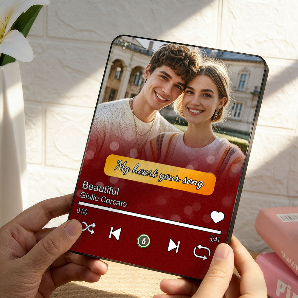 Personalized Christmas Music Plaque: Photo Keepsake, Custom Song