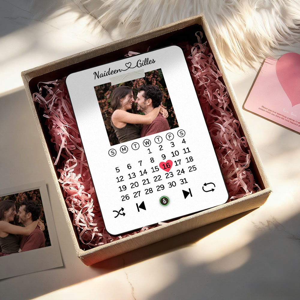 Anniversary Gift Personalized – Music Plaque with Player – Custom Acrylic Frame for Couples – Add Your Photo & Wedding Song