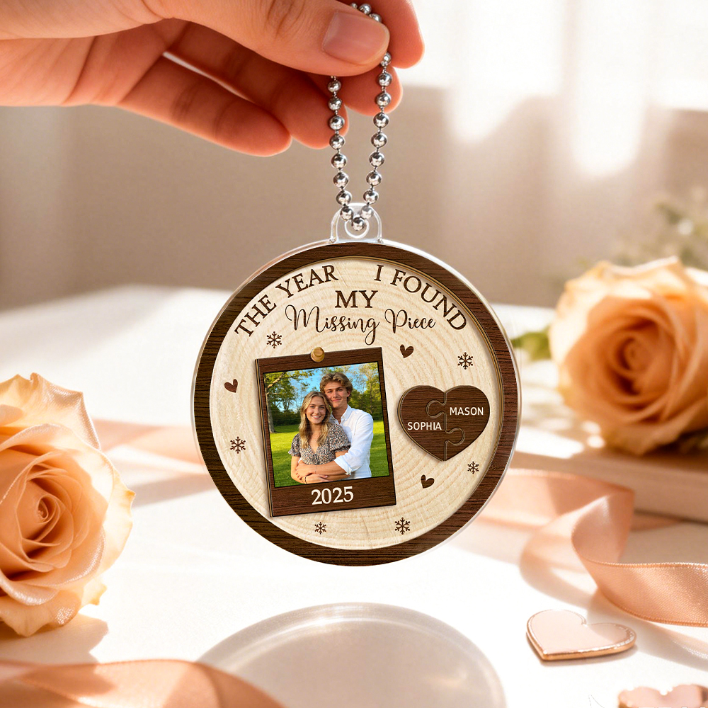 Personalized Photo Acrylic Couple Ornament Custom Valentine's Car Accessories For Him