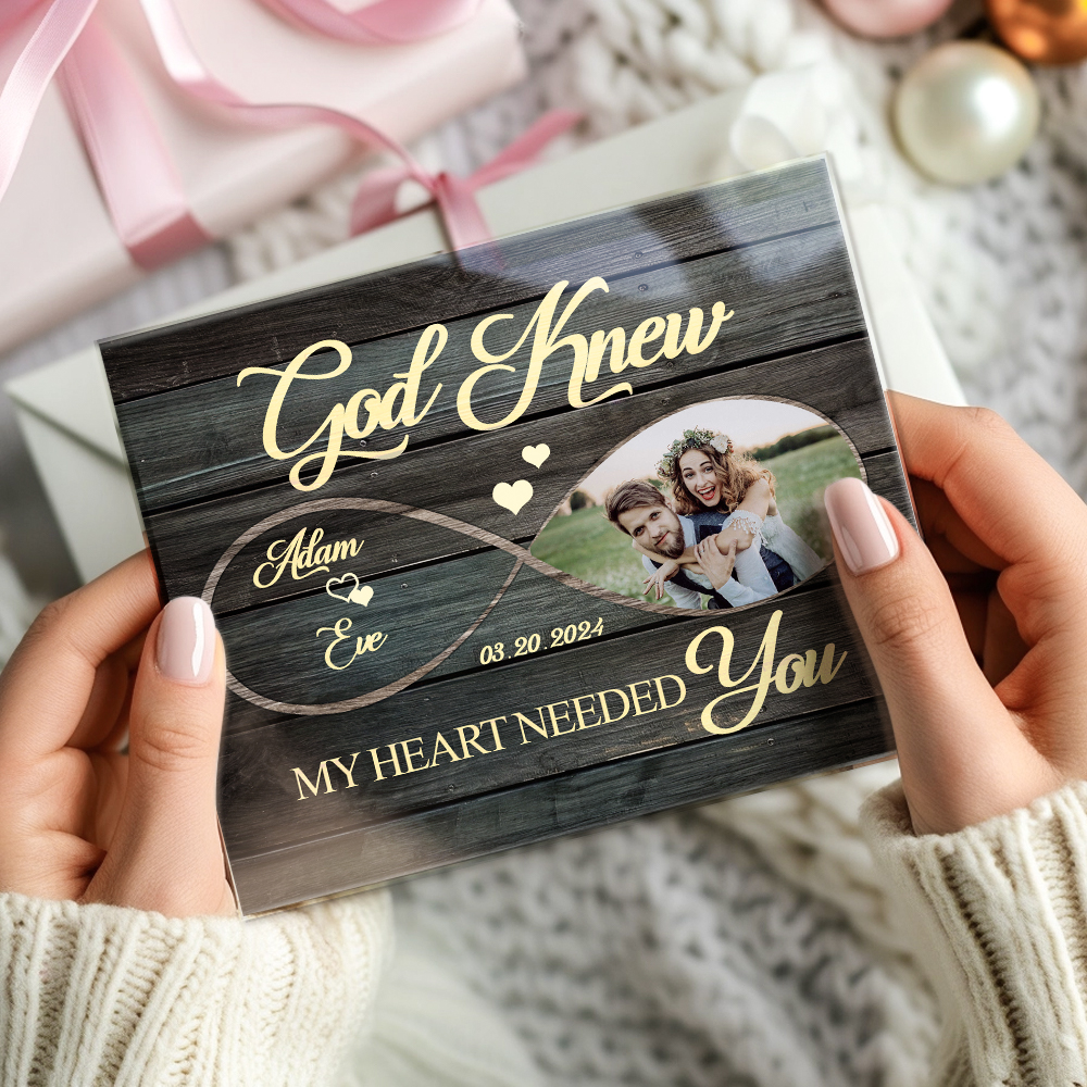 God Knows My Heart Needs You - Personalized Couple Decorations Customized Wireless Symbol Ornaments