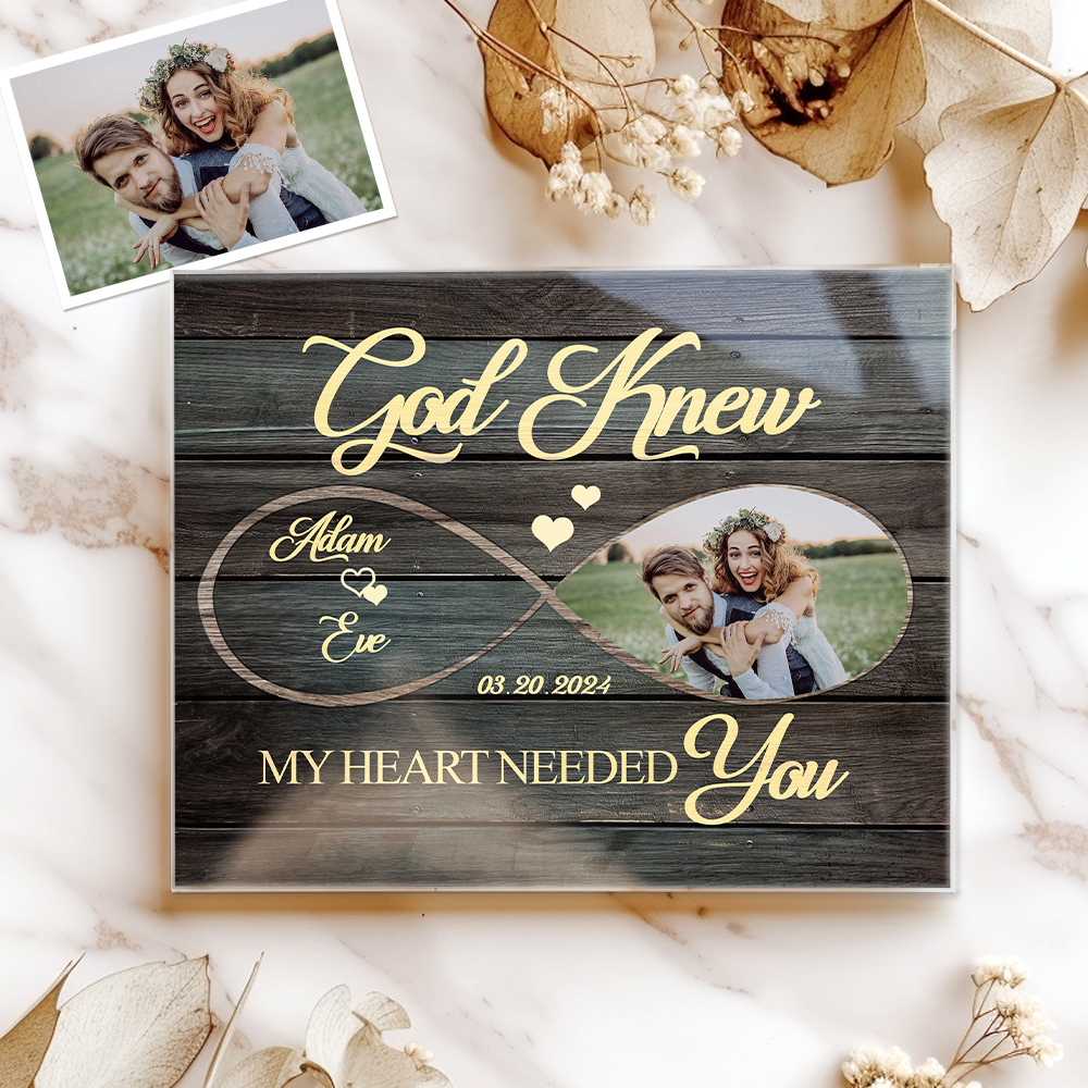 God Knows My Heart Needs You - Personalized Couple Decorations Customized Wireless Symbol Ornaments