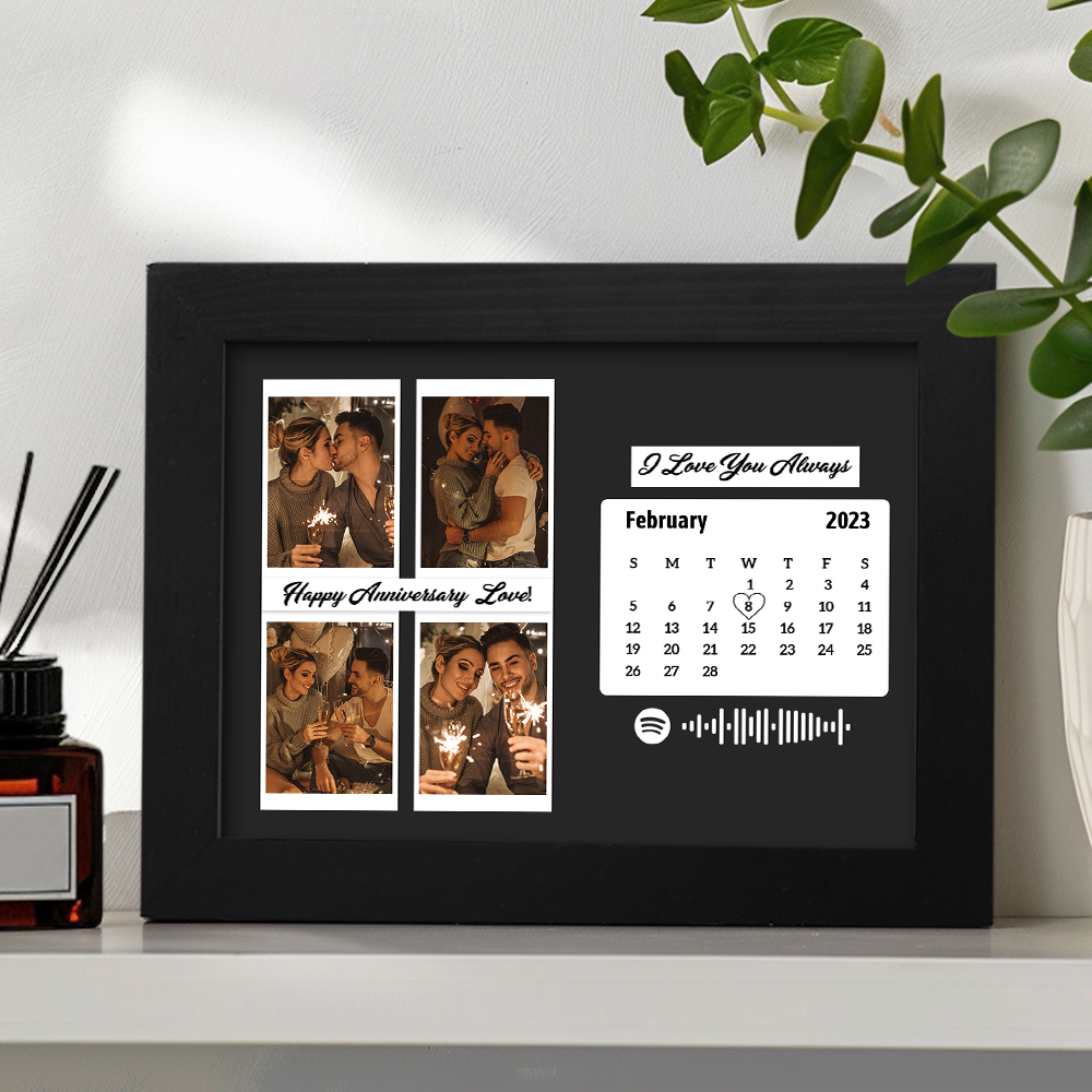 Custom Calendar Frame Personalized Photo Frame Anniversary Gifts for Couple