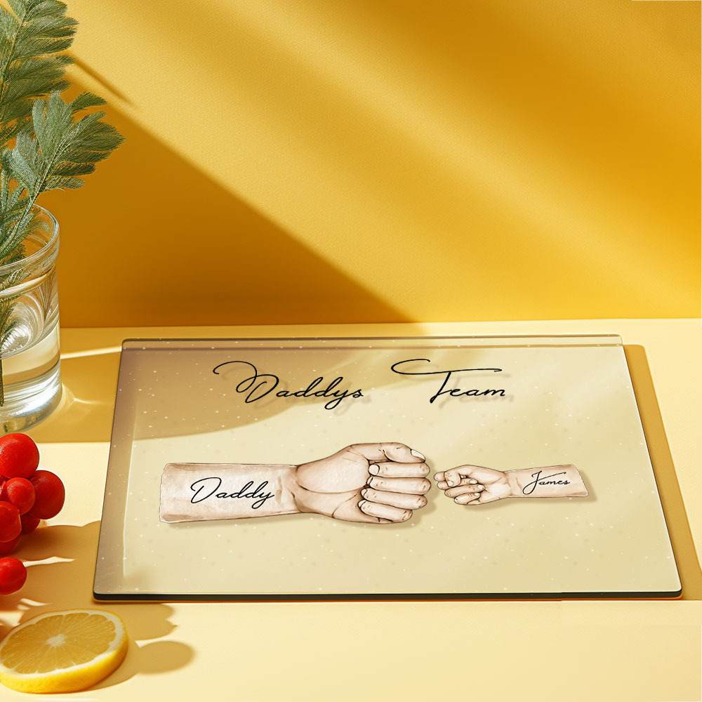 Custom Plaque Personalized Daddy's Team Fist Bump Father's Day Gift