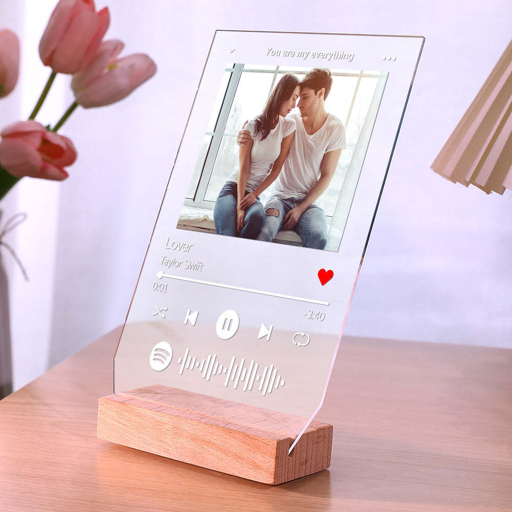 Personalized Photo Song Acrylic Plaque Decor Custom Gift for Couples Anniversary Gift Valentines Day Gift