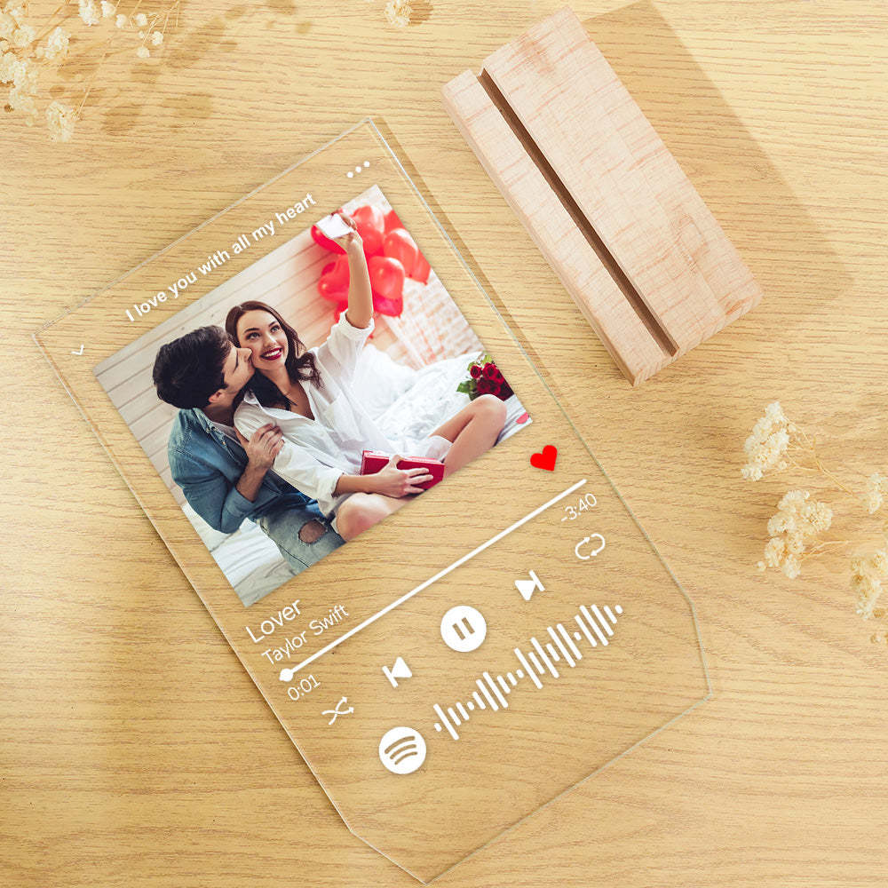 Personalized Photo Song Acrylic Plaque Decor Custom Gift for Couples Anniversary Gift Valentines Day Gift