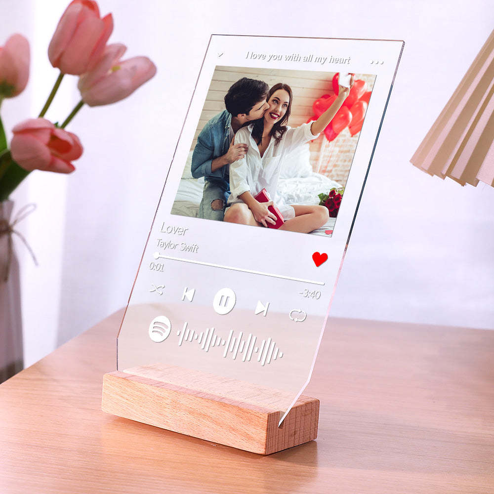 Personalized Photo Song Acrylic Plaque Decor Custom Gift for Couples Anniversary Gift Valentines Day Gift