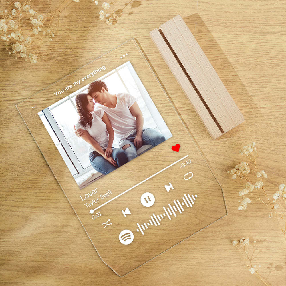 Personalized Photo Song Acrylic Plaque Decor Custom Gift for Couples Anniversary Gift Valentines Day Gift
