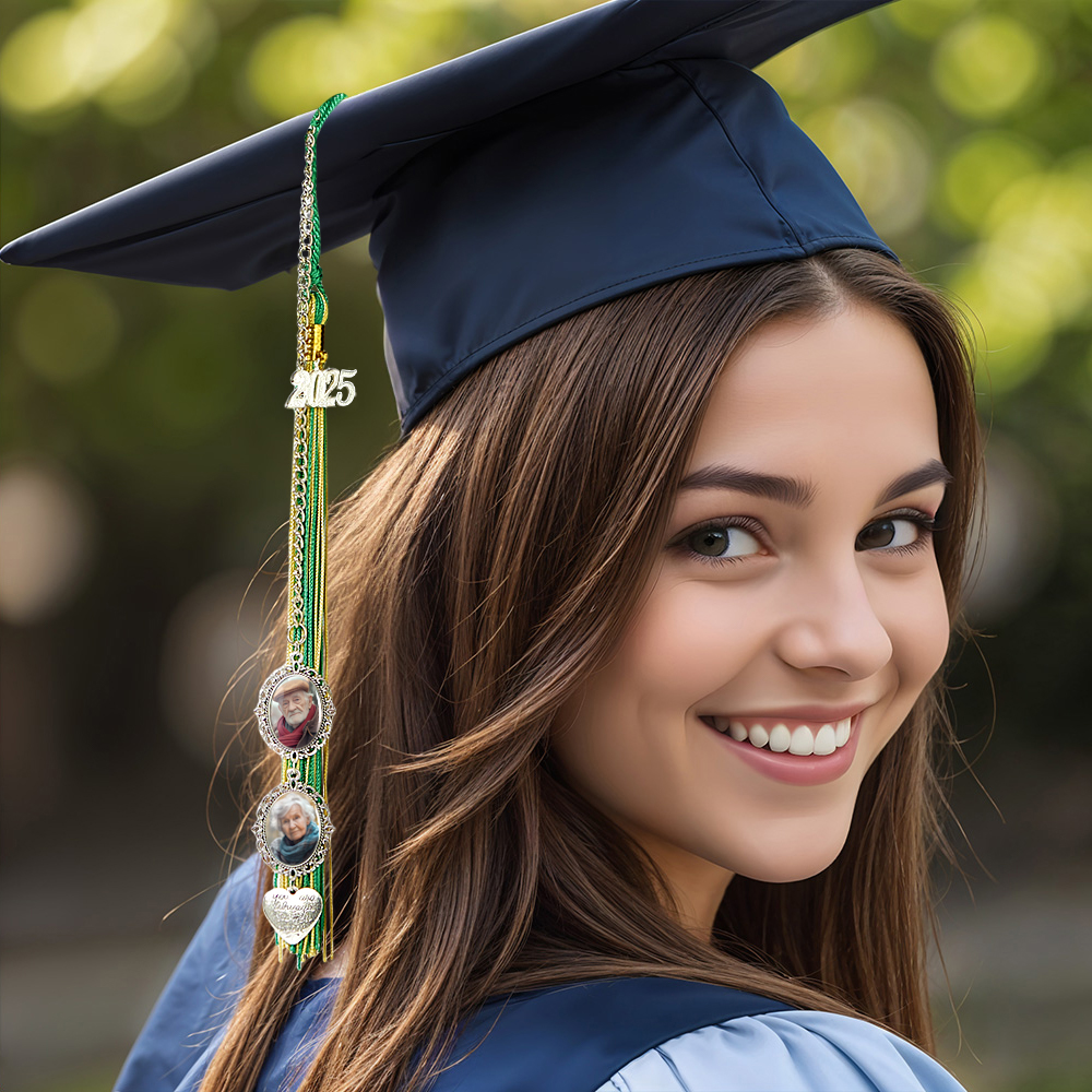 Custom Multicolored Graduation Tassel Pendant Photo Charm Memorial Graduation Charm Gift 2025