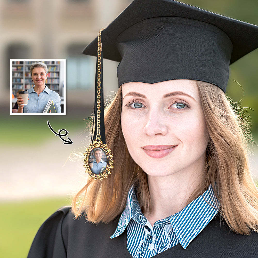 Custom Graduation Tassel Photo Charm Personalized Memorial Graduation Gift for Her Him Graduation Gift 2024