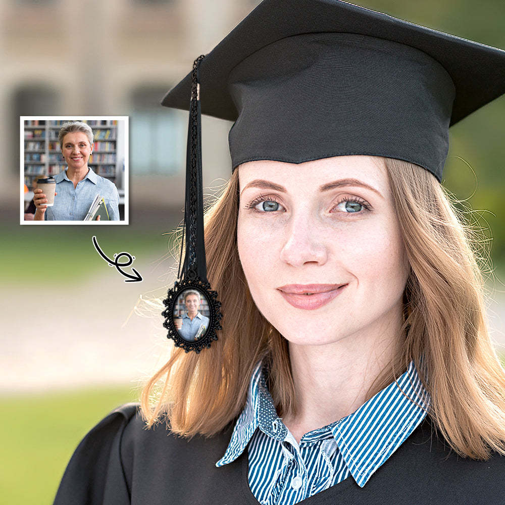 Custom Graduation Tassel Photo Charm Personalized Memorial Graduation Gift for Her Him Graduation Gift 2024