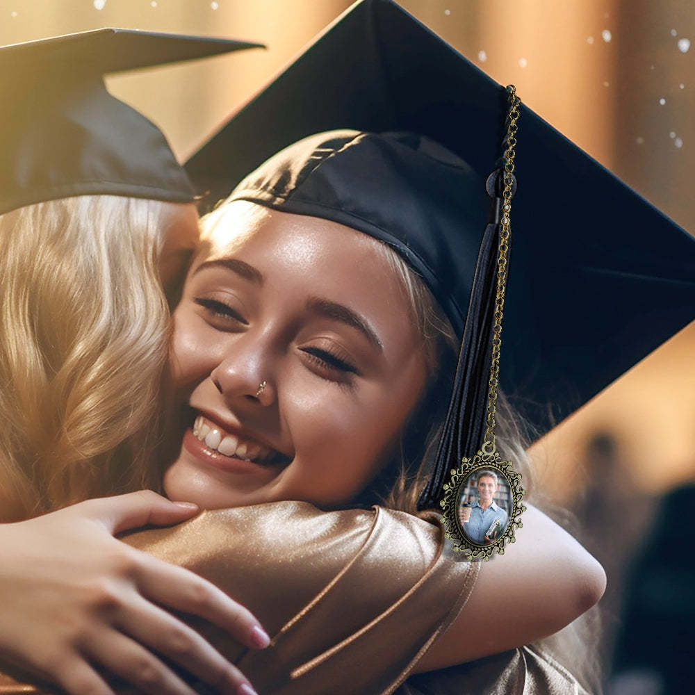 Custom Graduation Tassel Photo Charm Personalized Memorial Graduation Gift for Her Him Graduation Gift 2024