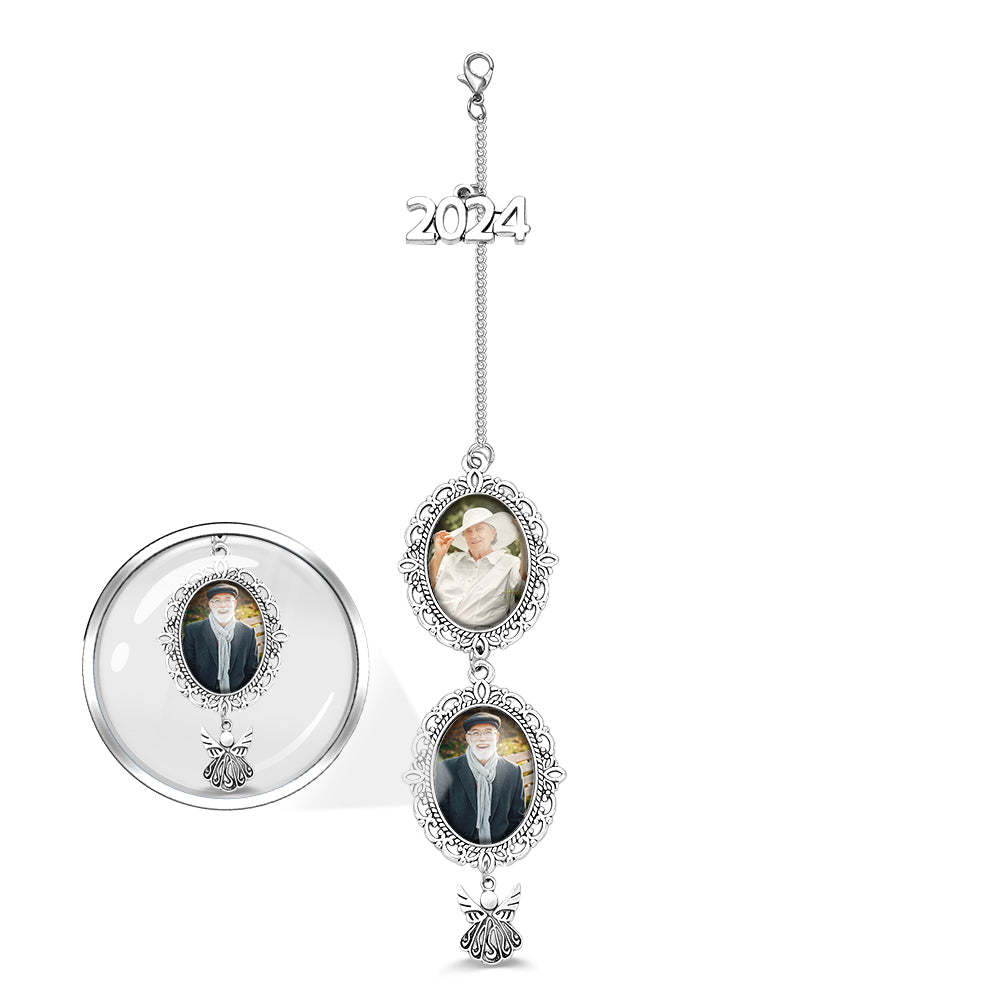 2024 Personalized Graduation Photo Memorial Tassel Charm with Angel Wing Grad Cap Graduation Gift