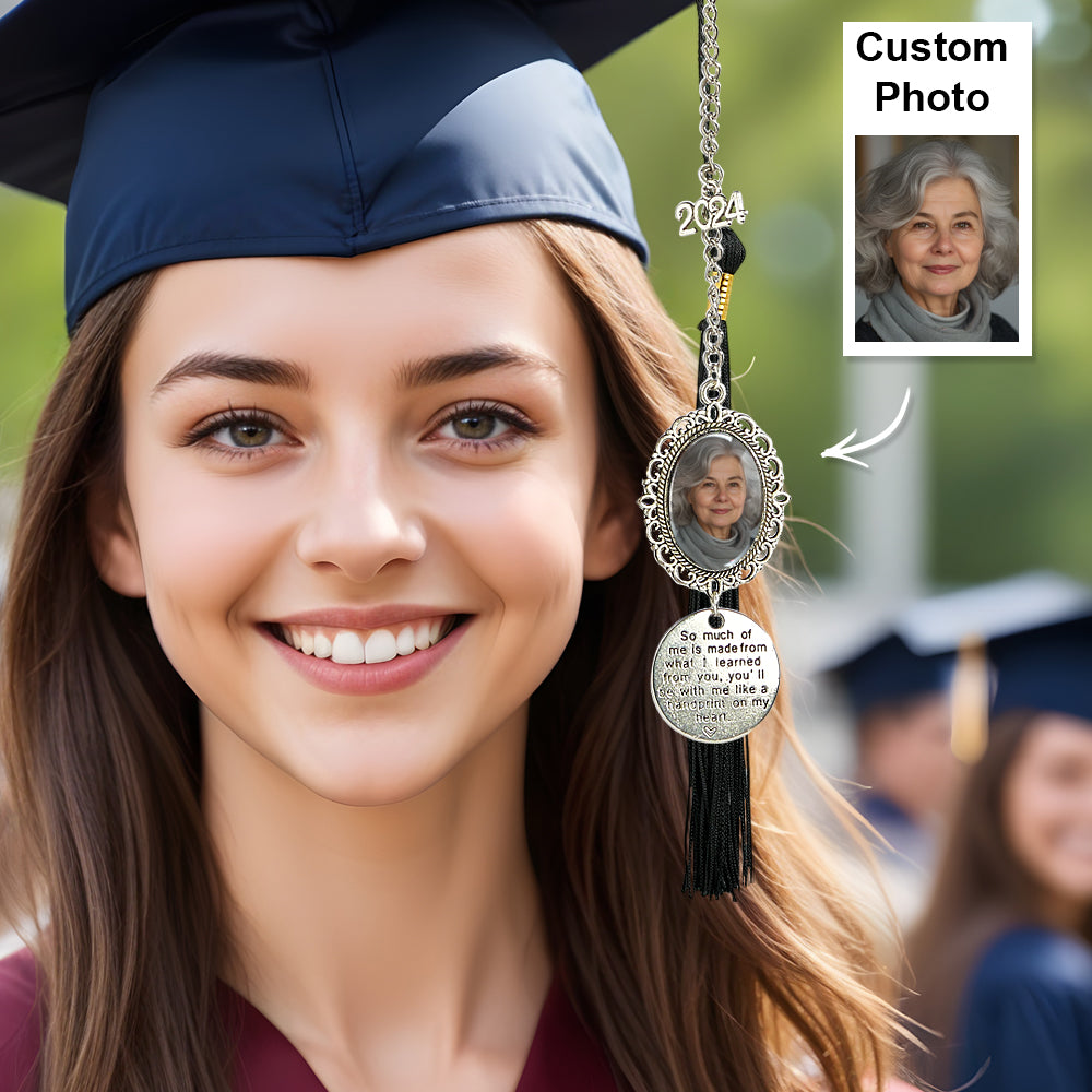 Personalized Graduation 2024 Cap Photo Charm Memorial Photo Charm