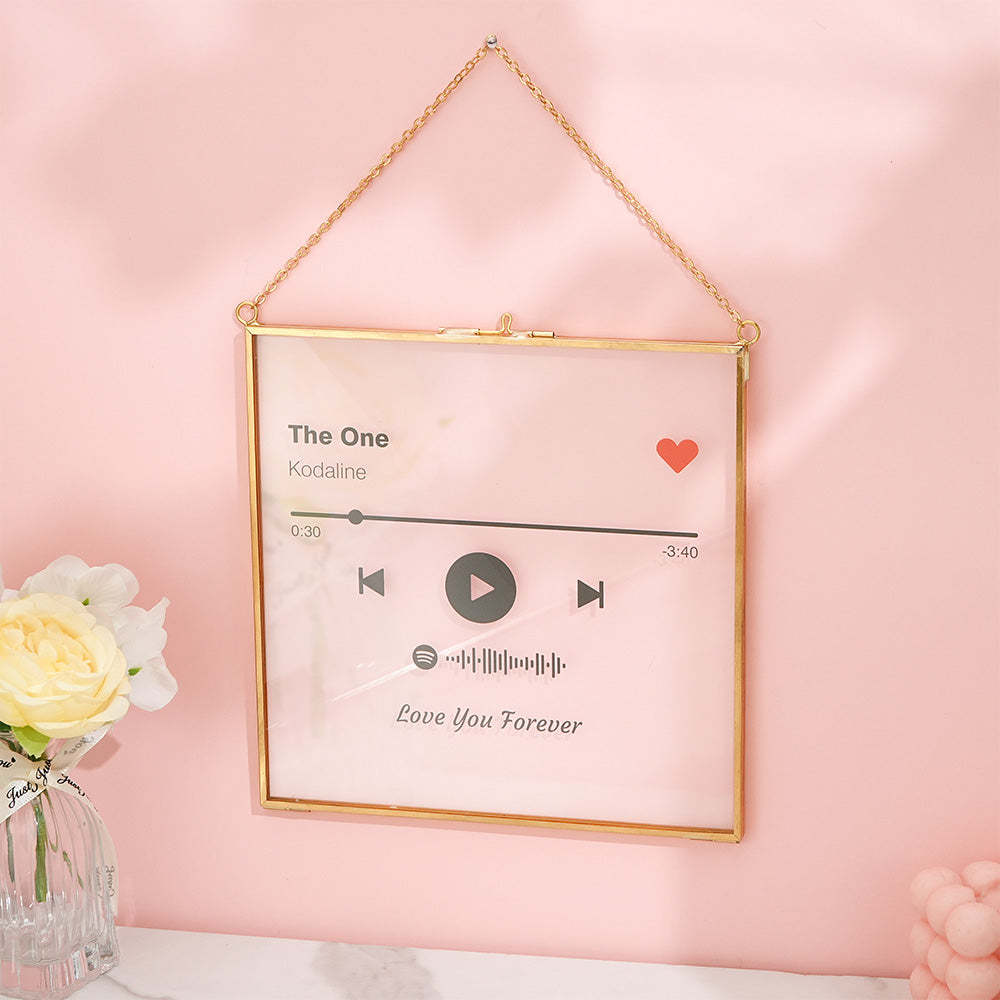 Personalized Spotify Song Acrylic Plaque with Metal Frame Gift for Couple -
