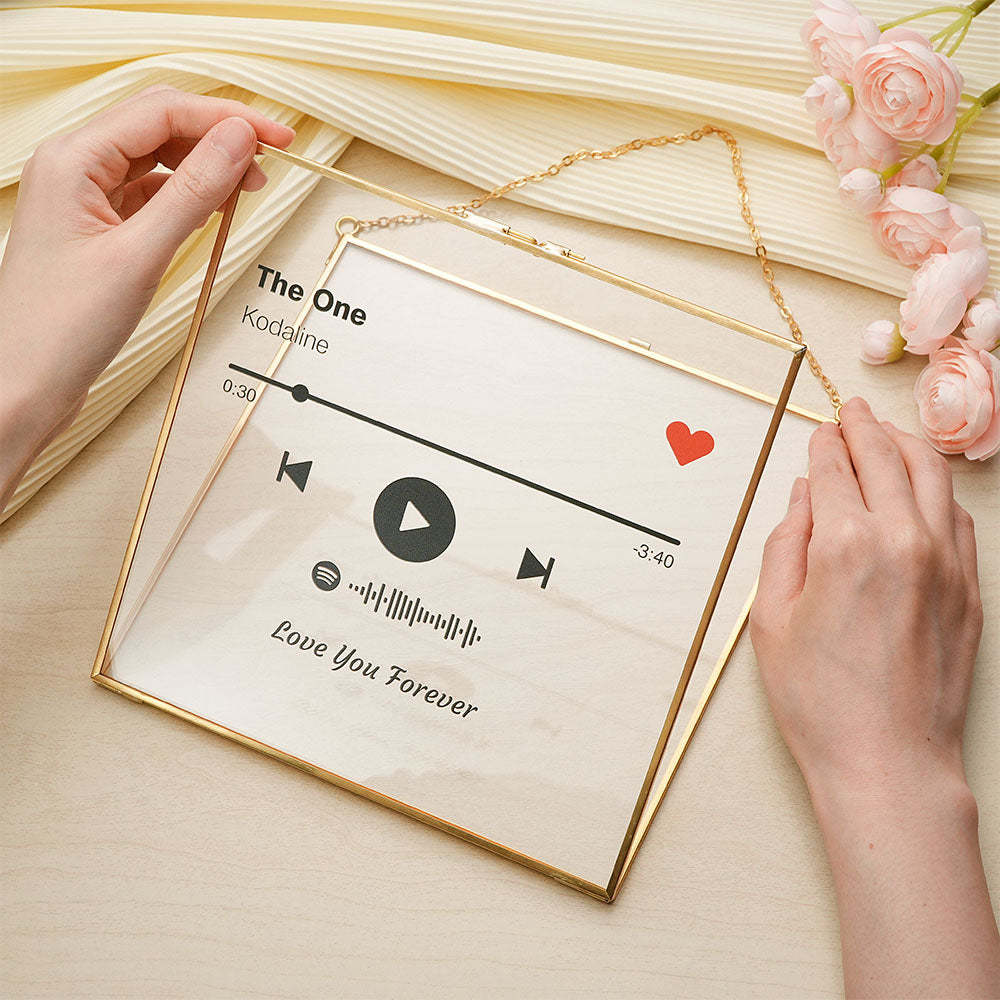 Personalized Spotify Song Acrylic Plaque with Metal Frame Gift for Couple -