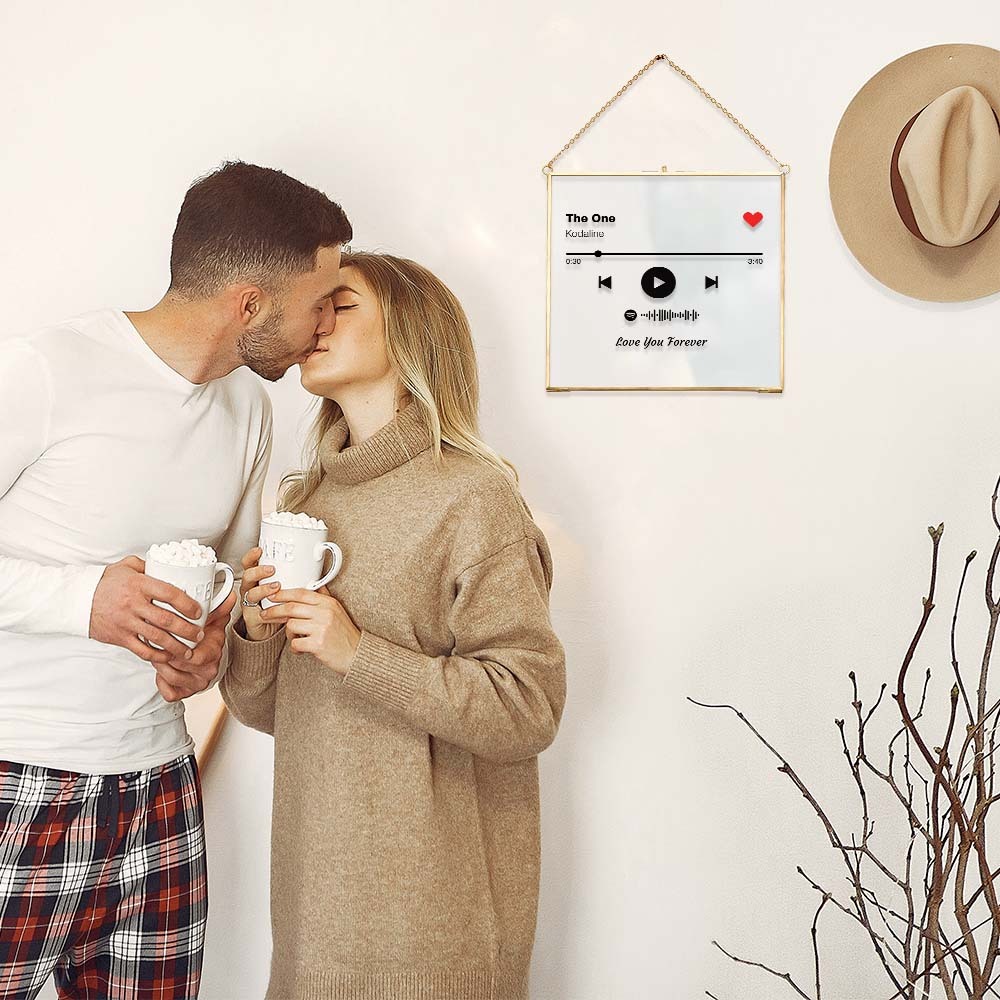 Personalized Spotify Song Acrylic Plaque with Metal Frame Gift for Couple -