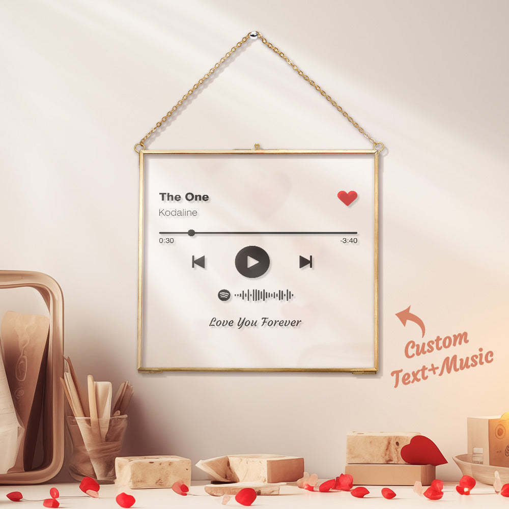 Personalized Spotify Song Acrylic Plaque with Metal Frame Gift for Couple -
